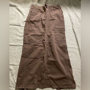 STRADIVARIUS DARK KHAKI CARGO MIDI SKIRT
